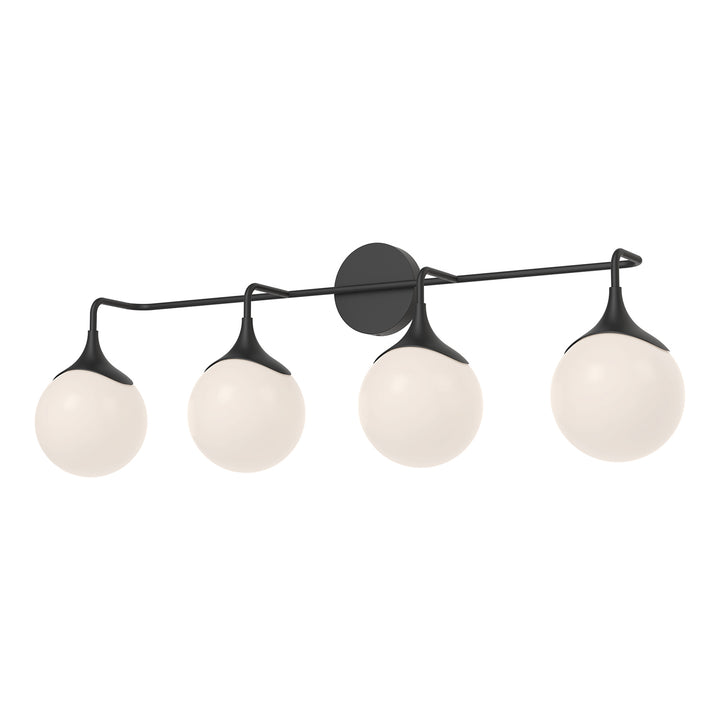 Alora Mood nouveau VL505136MBOP Bath Vanity Light 17 in. wide - Matte Black/Opal Matte Glass