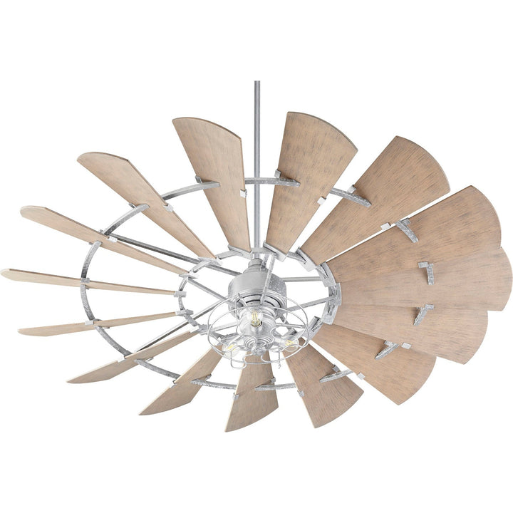 Quorum Windmill 197215-9 Ceiling Fan - Galvanized, Weathered Oak