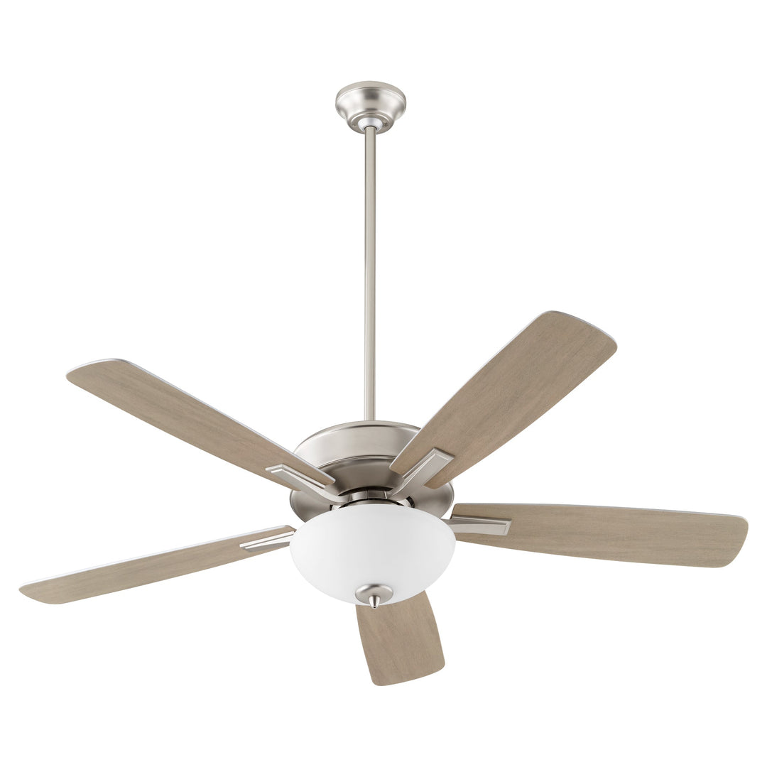 Quorum Ovation 4525-265 Ceiling Fan 52 in. - Satin Nickel, Silver/Weathered Gray