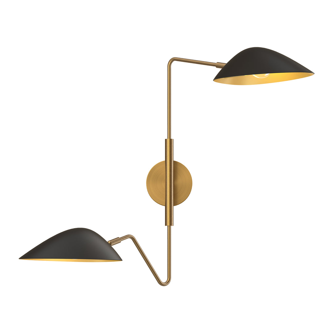 Alora Mood oscar WV550224MBAG Wall Light - Aged Gold/Matte Black