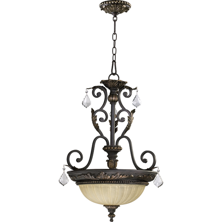 Quorum Rio Salado 8057-3-44 Pendant Light - Toasted Sienna With Mystic Silver
