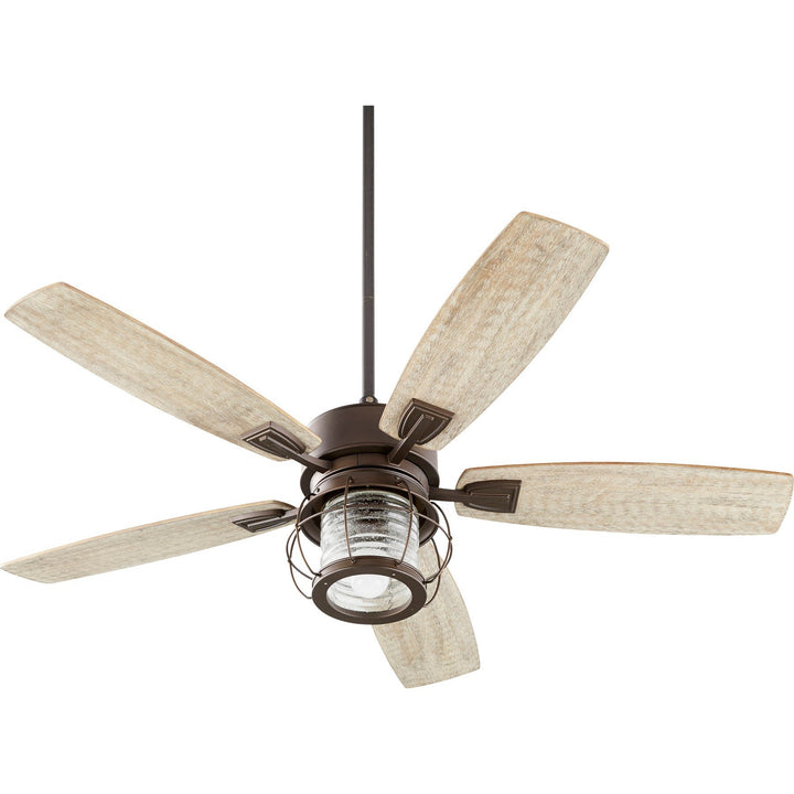 Quorum Galveston 3525-86 Ceiling Fan 52 in. - Oiled Bronze, Weathered Oak