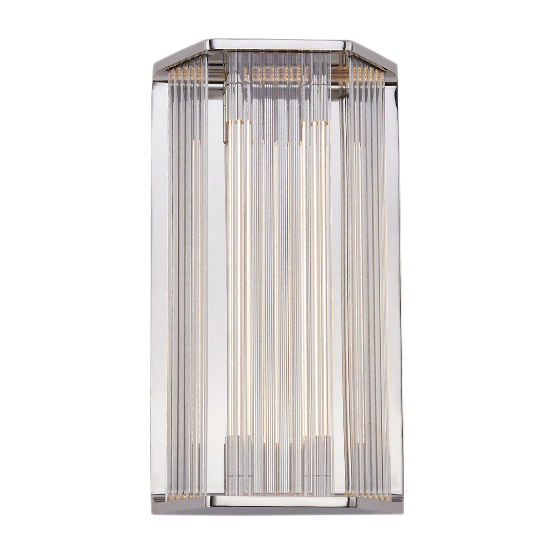 Alora sabre WV339216PNCR Wall Light - Polished Nickel/Ribbed Glass