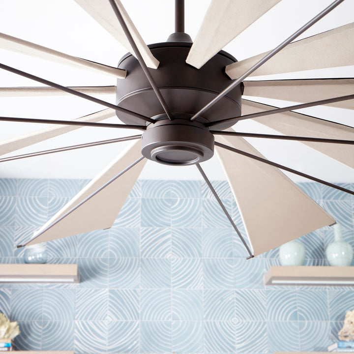 Quorum Mykonos 69210-86 Ceiling Fan 92 in. - Oiled Bronze, Khaki