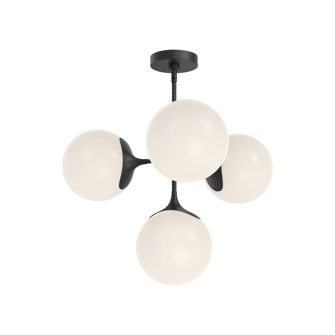 Alora Mood nouveau CH505426MBOP Chandelier Light - Matte Black/Opal Matte Glass