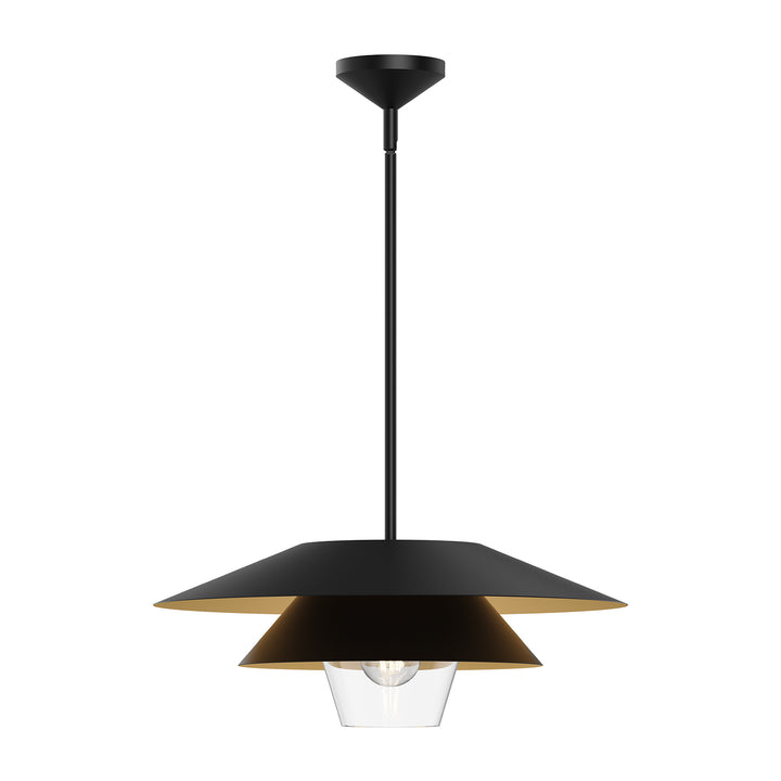 Alora Mood tetsu PD475120MBCL Pendant Light - Matte Black/Clear Glass