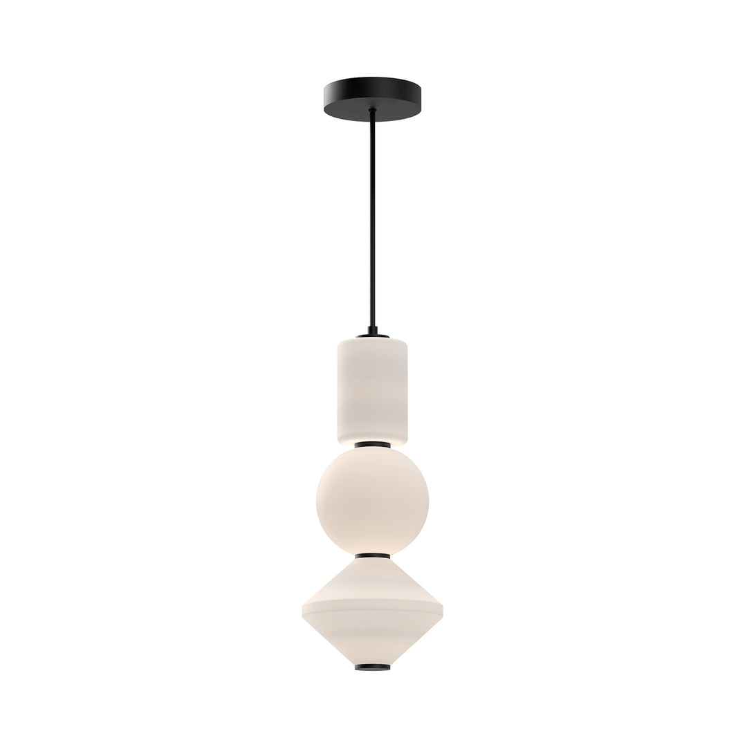 Alora Mood bijou PD530341MBOP Pendant Light - Matte Black/Opal Matte Glass