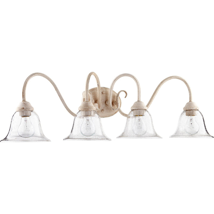 Quorum Spencer 5110-4-170 Bath Vanity Light 34 in. wide - Persian White W/ Clear/Seeded