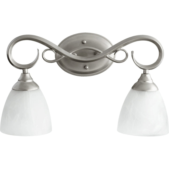 Quorum Powell 5108-2-64 Bath Vanity Light 19 in. wide - Classic Nickel