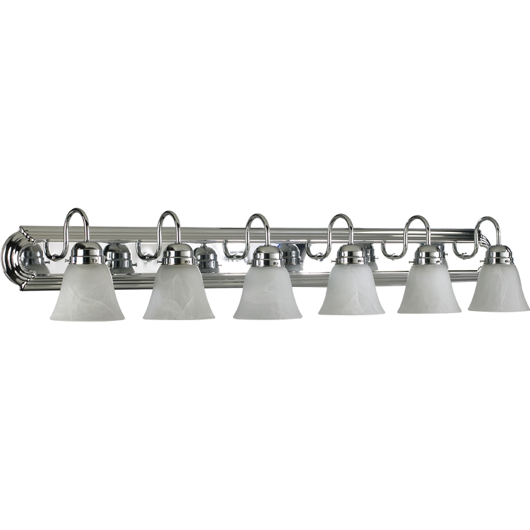 Quorum 5094 Vanities 5094-6-114 Bath Vanity Light 48 in. wide - Chrome, White/White/