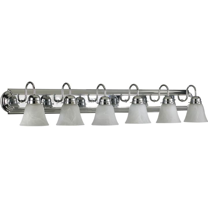 Quorum 5094 Vanities 5094-6-114 Bath Vanity Light 48 in. wide - Chrome, White/White/