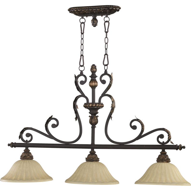 Quorum Rio Salado 6557-3-44 Pendant Light - Toasted Sienna With Mystic Silver