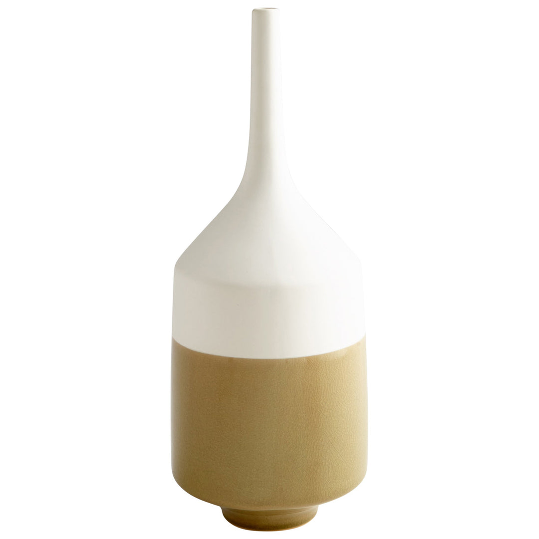 Cyan 06888 Vases & Planters - White And Olive Crackle
