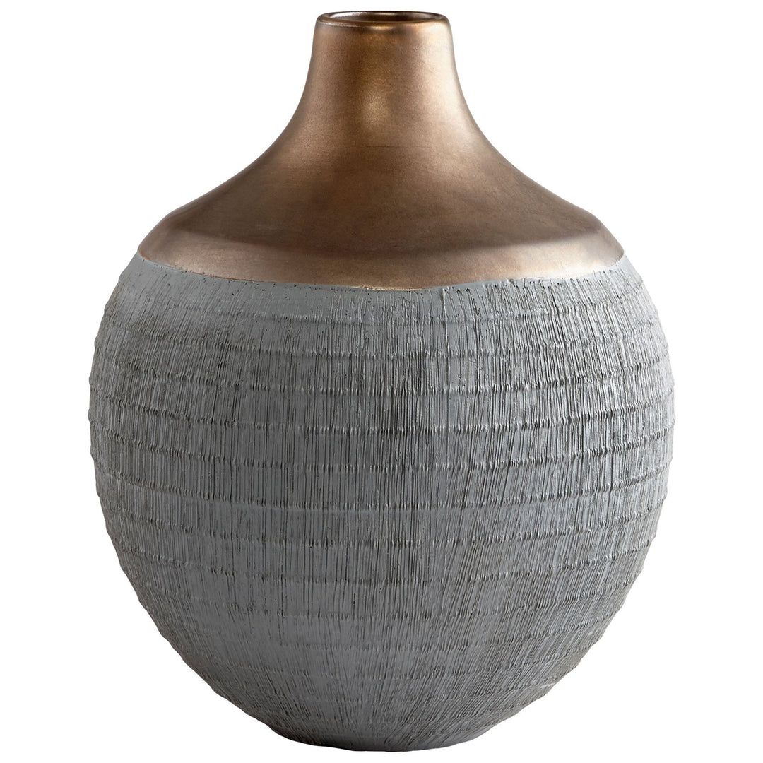 Cyan 09004 Vases & Planters - Charcoal Grey And Bronze