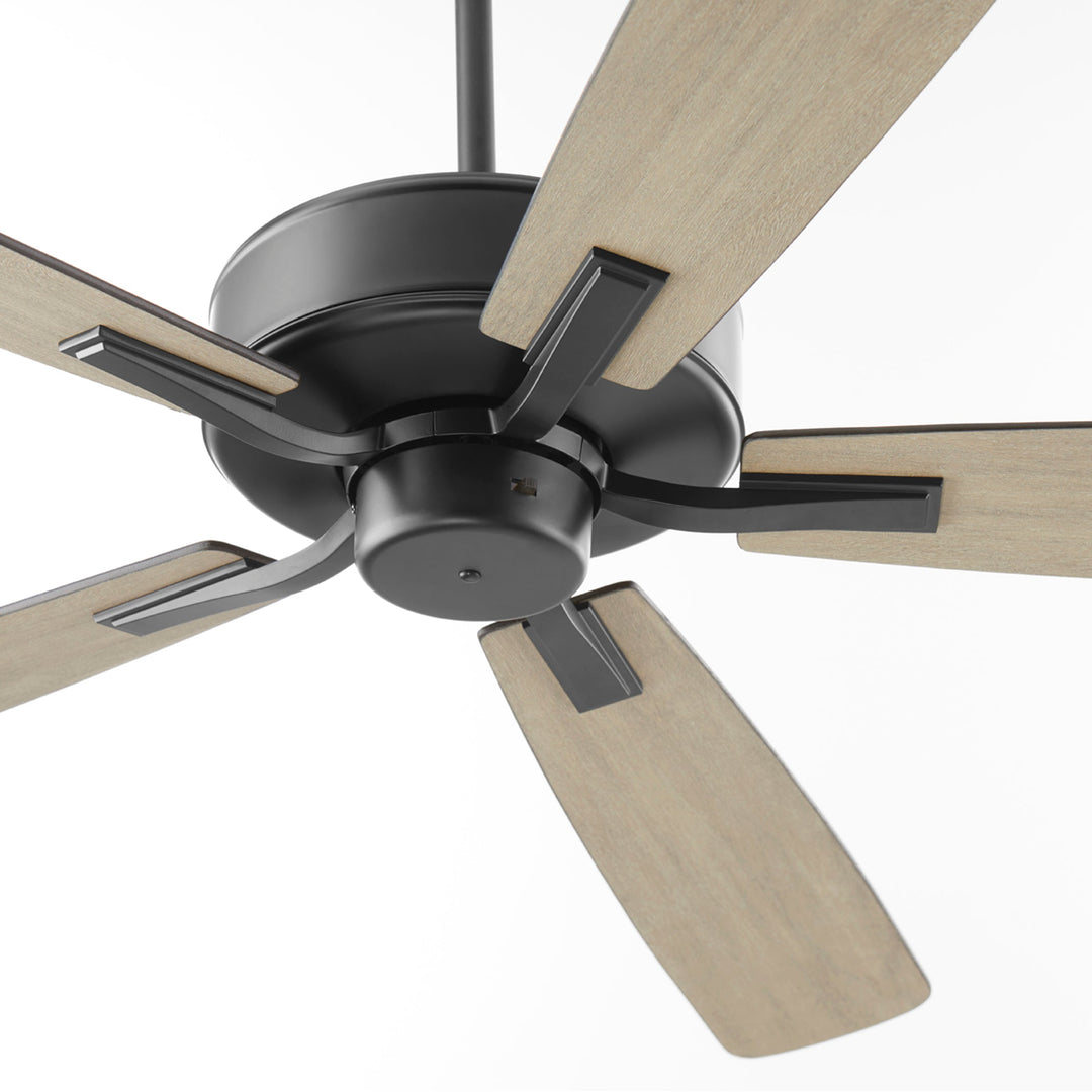 Quorum Ovation 4605-59 Ceiling Fan 60 in. - Matte Black, Matte Black/Weathered Gray