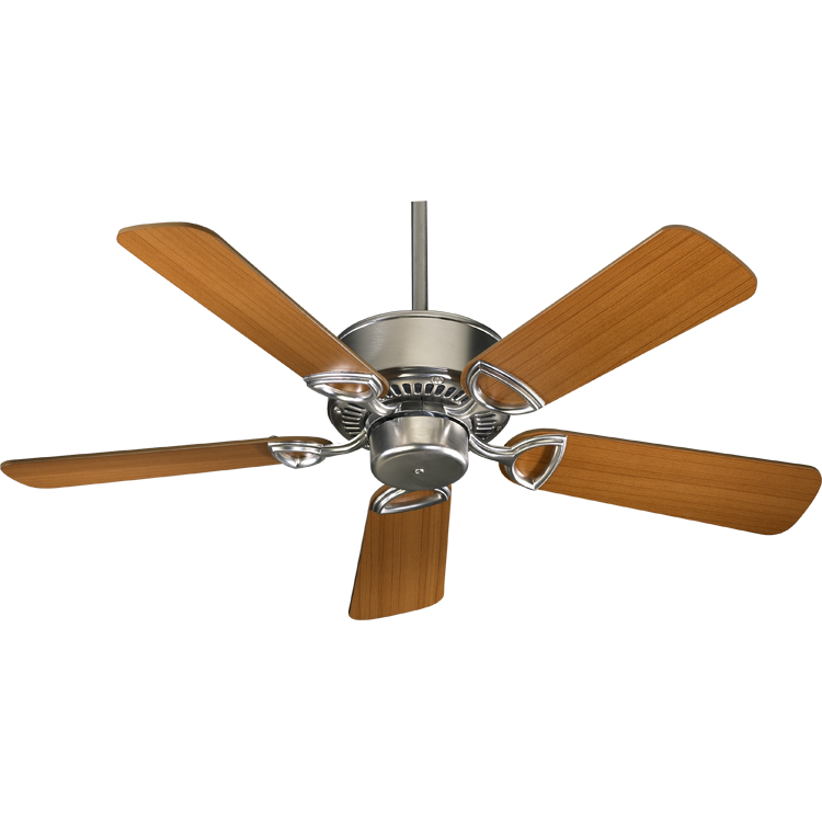 Quorum Estate 43425-65 Ceiling Fan 42 in. - Satin Nickel, Satin Nickel/Walnut