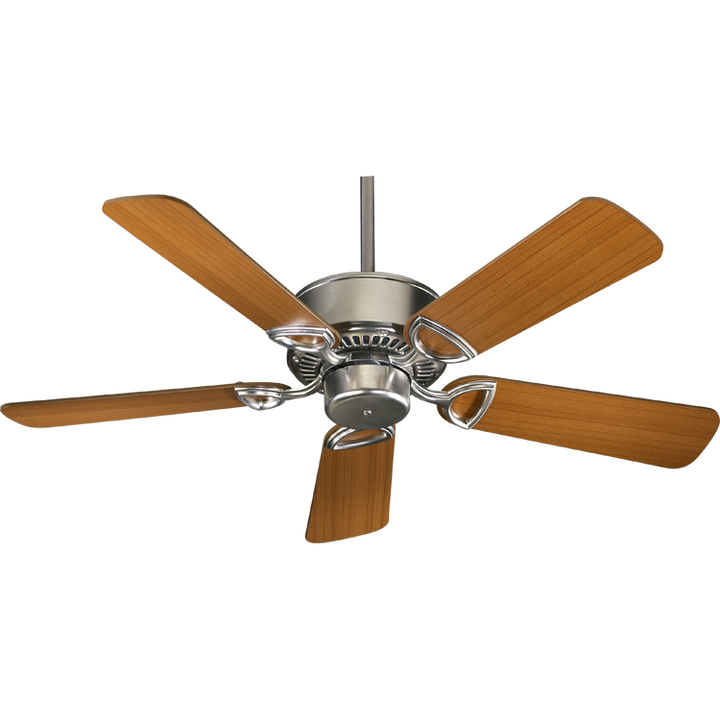 Quorum Estate 43425-65 Ceiling Fan 42 in. - Satin Nickel, Satin Nickel/Walnut