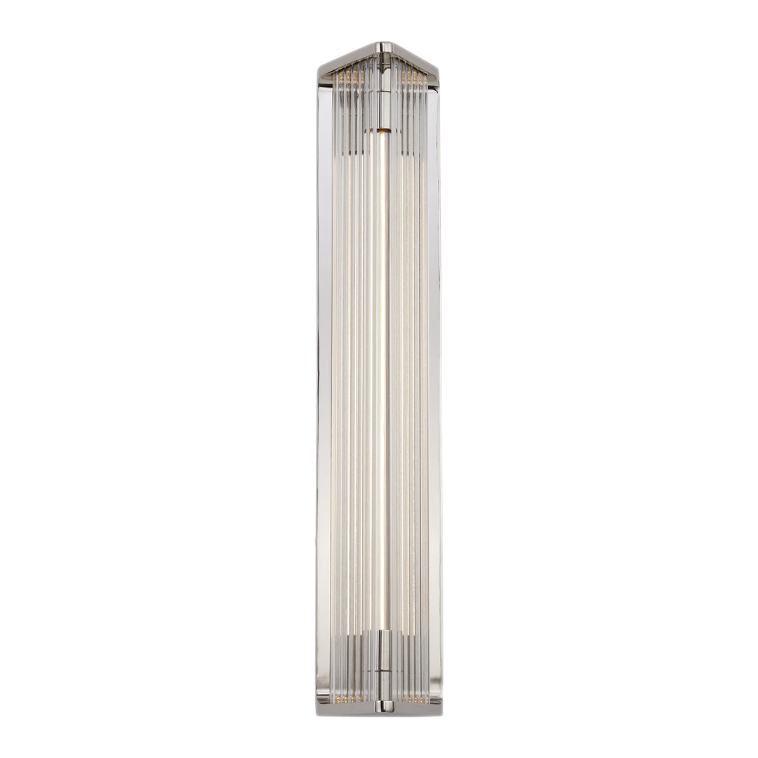 Alora sabre WV339123PNCR Wall Light - Polished Nickel/Ribbed Glass