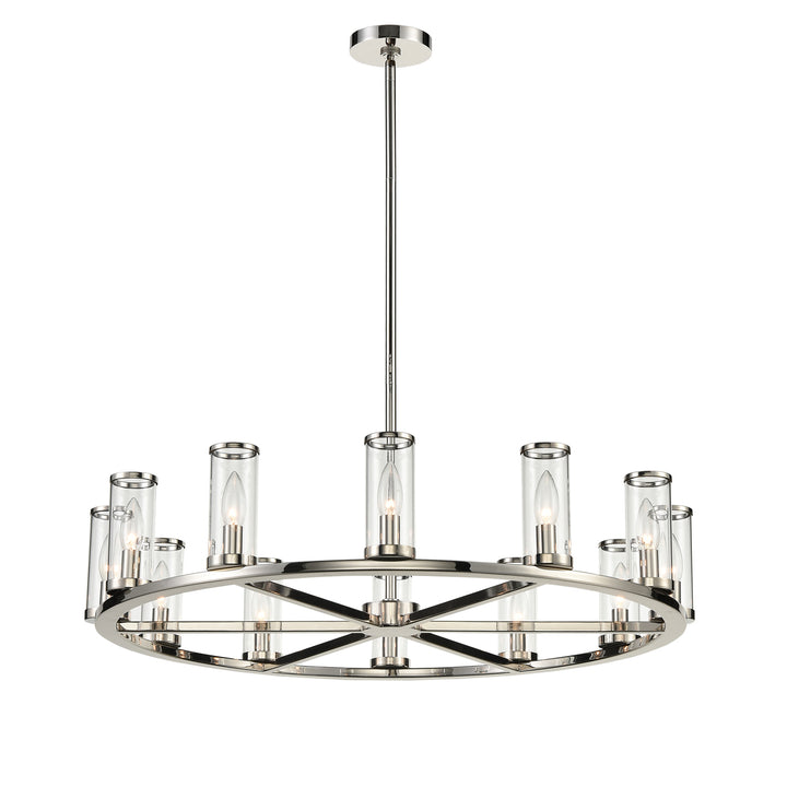 Alora revolve CH309012PNCG Chandelier Light - Clear Glass/Polished Nickel