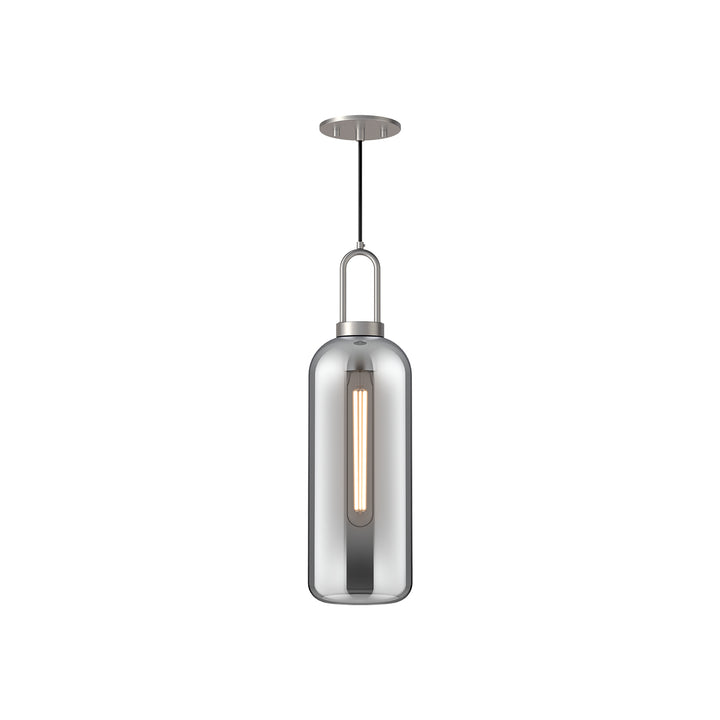 Alora Mood soji PD401606BNSM Pendant Light - Brushed Nickel/Smoked Solid Glass