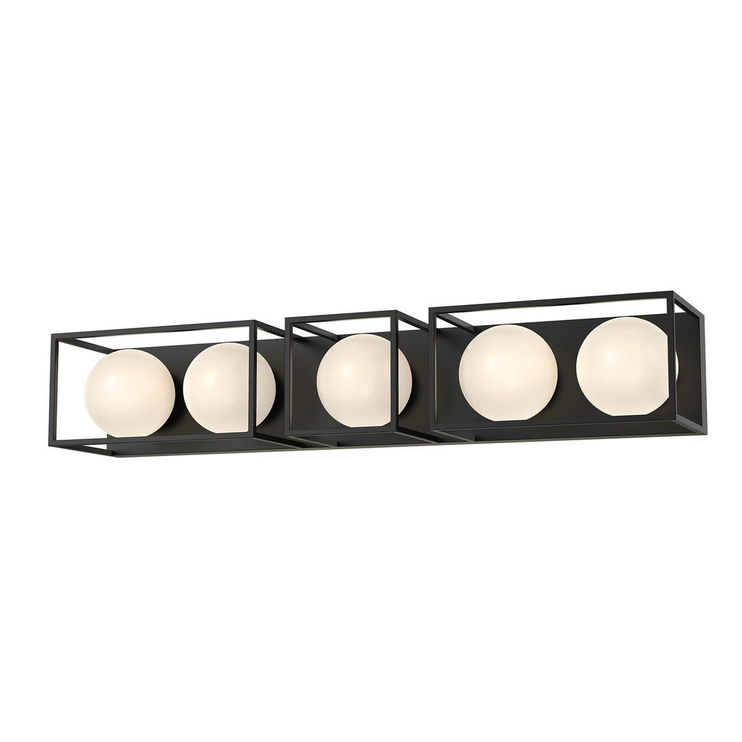Alora Mood amelia VL519535MBOP Bath Vanity Light 11 in. wide - Matte Black/Opal Matte Glass