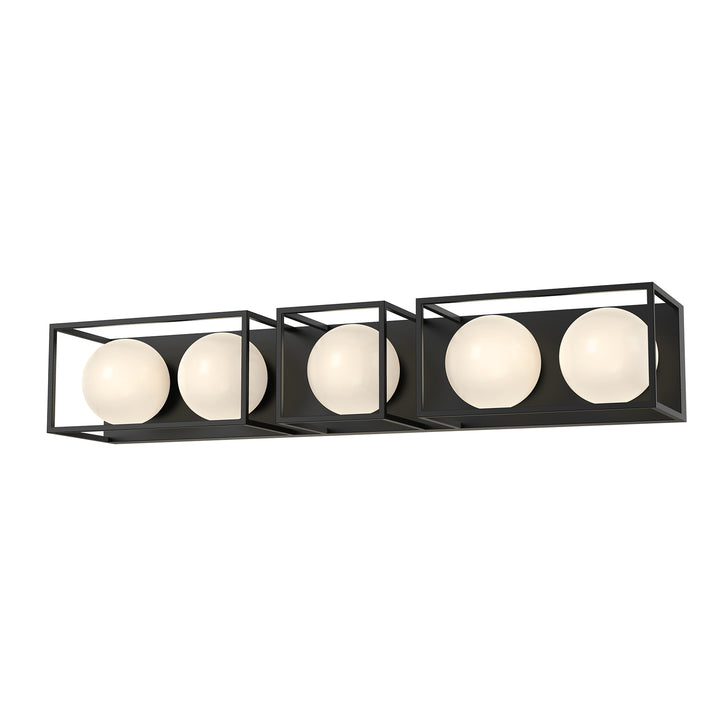 Alora Mood amelia VL519535MBOP Bath Vanity Light 11 in. wide - Matte Black/Opal Matte Glass