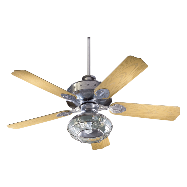 Quorum Hudson 137525-9 Ceiling Fan - Galvanized, Medium Oak