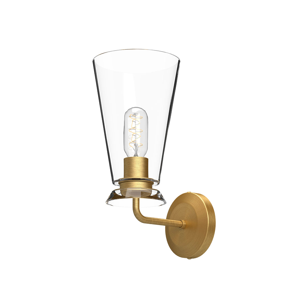 Alora Mood salem WV570006BGCL Wall Light - Brushed Gold/Clear Glass