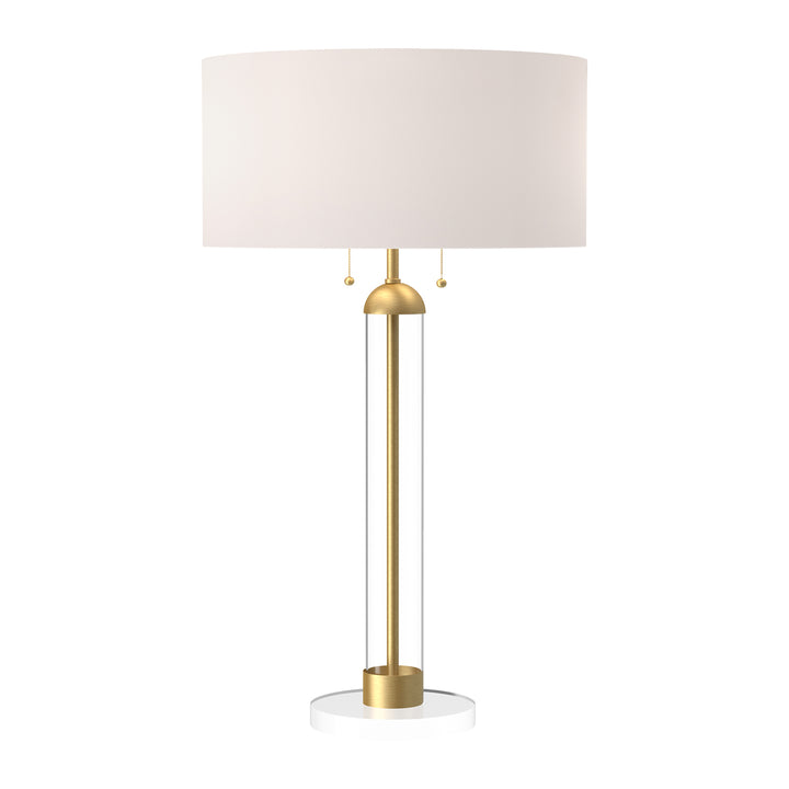 Alora Lighting TL567218BGWL  Sasha Lamp Brushed Gold/White Linen|Matte Black/White Linen