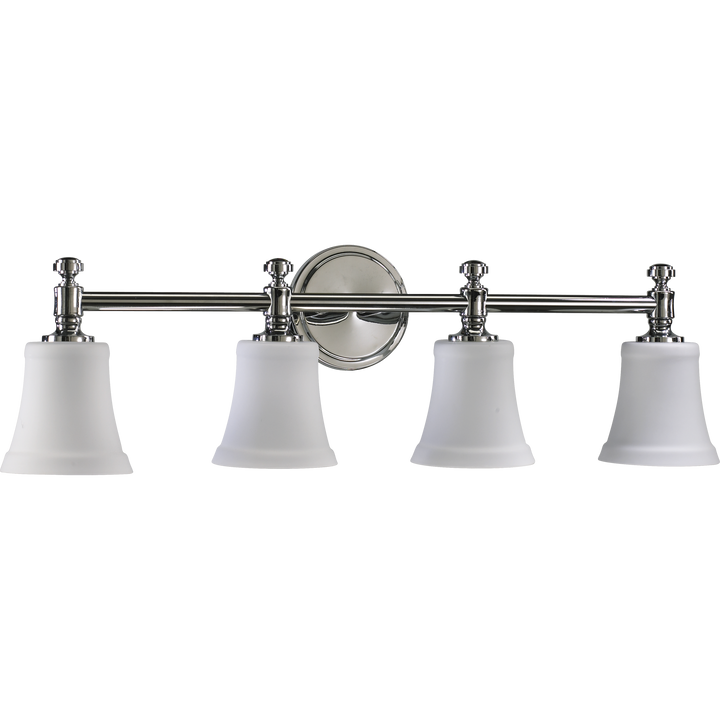Quorum 5122 Satin Opal Vanities 5122-4-14 Bath Vanity Light 30 in. wide - Chrome