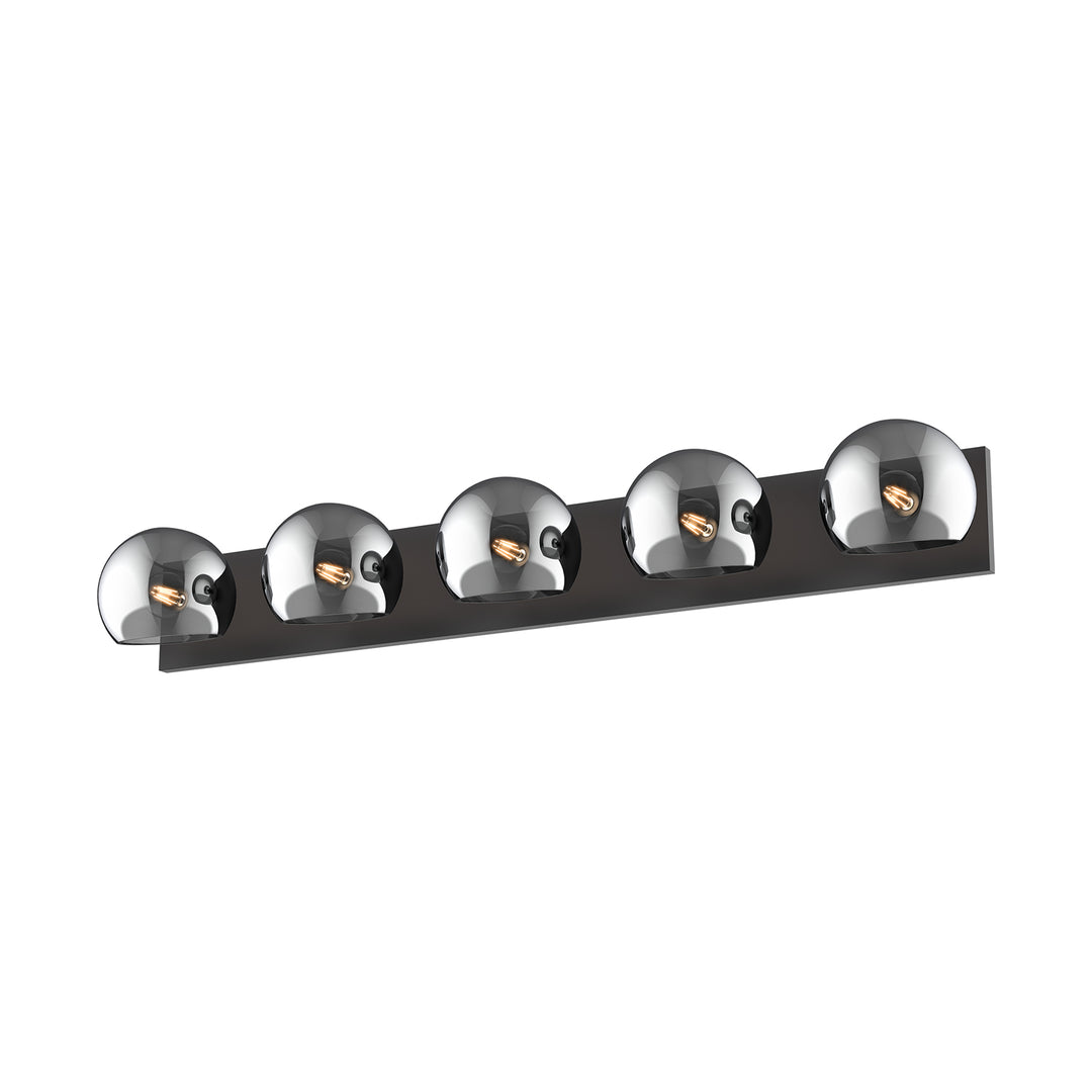 Alora Mood willow VL548540MBSM Bath Vanity Light 11 in. wide - Matte Black/Smoked Solid Glass