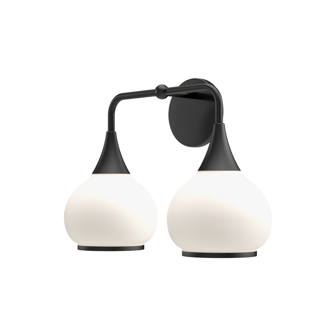 Alora Mood hazel VL524217MBOP Bath Vanity Light 10 in. wide - Matte Black/Opal Matte Glass