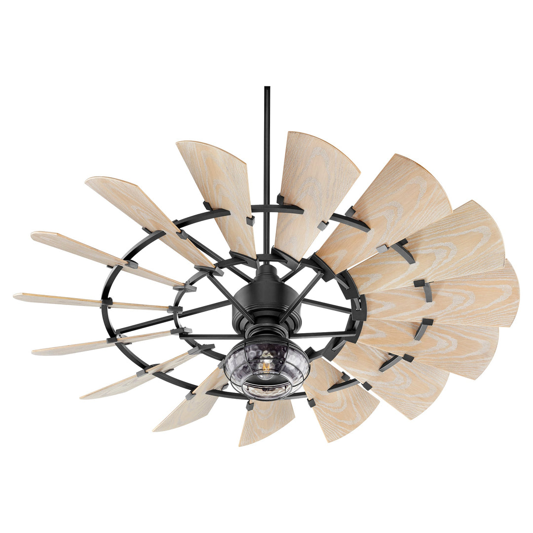 Quorum Windmill 196015-69 Ceiling Fan 52 in. - Textured Black, Weathered Oak