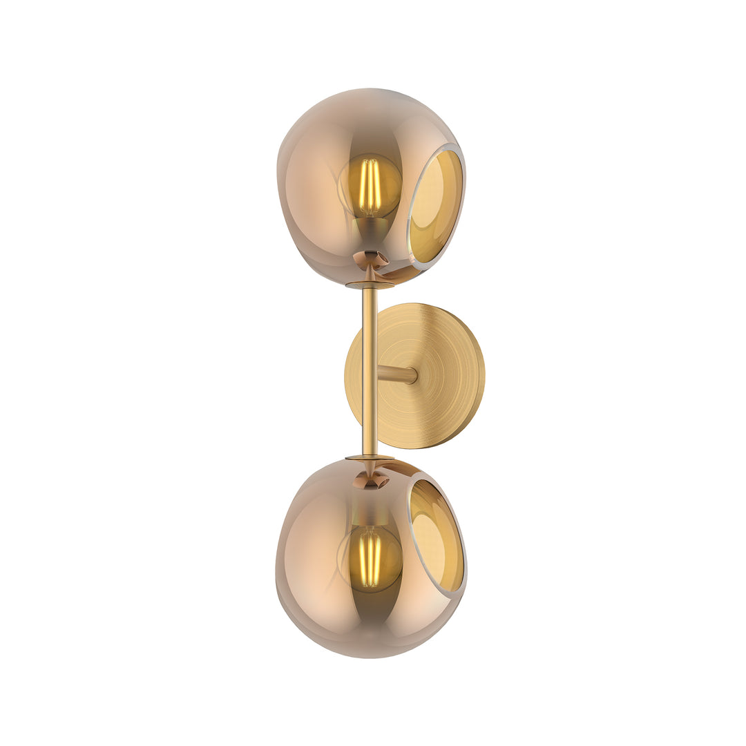 Alora Mood willow WV548217BGCP Wall Light - Brushed Gold/Copper Glass