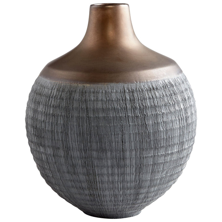 Cyan 09006 Vases & Planters - Charcoal Grey And Bronze