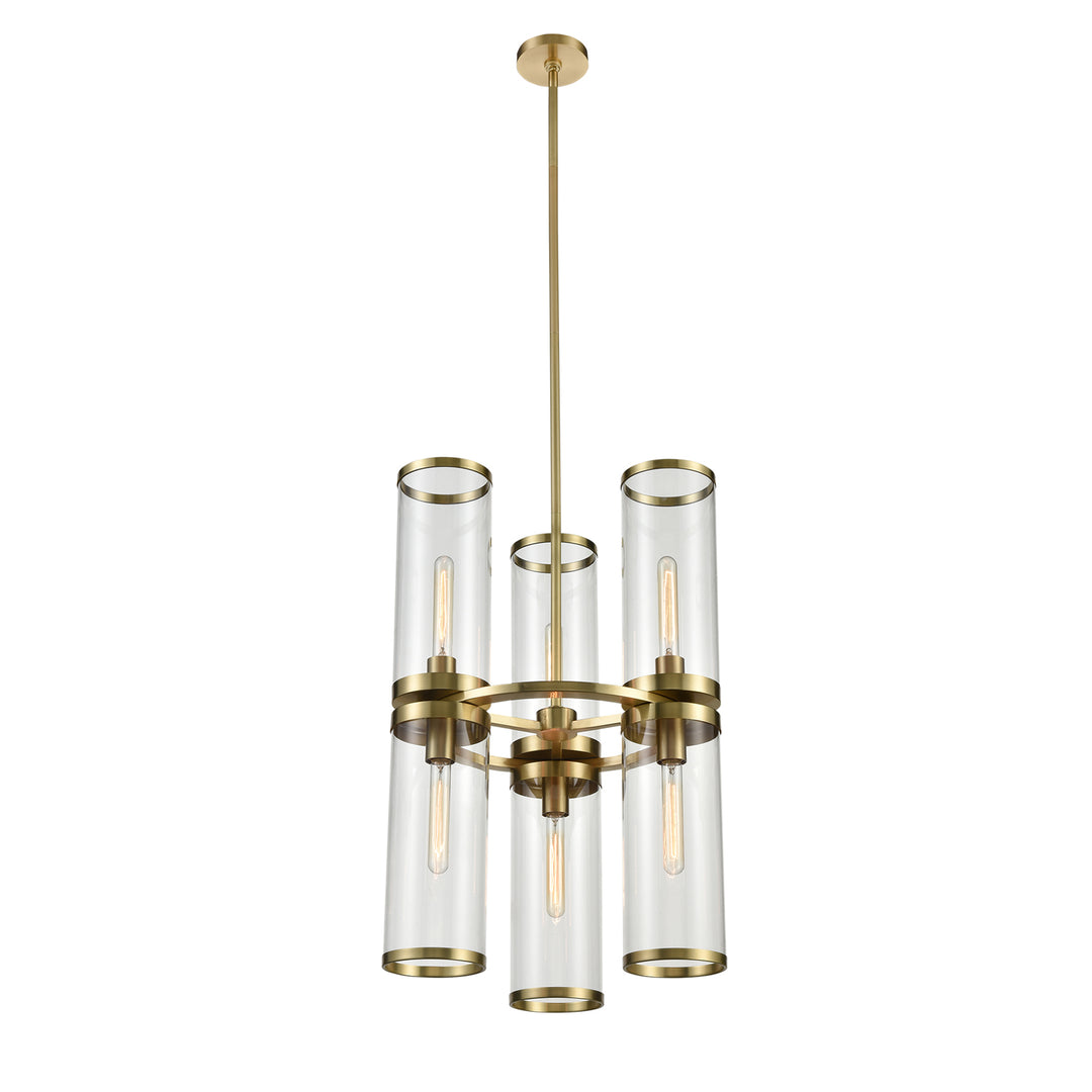 Alora revolve ii CH311633NBCG Chandelier Light - Clear Glass/Natural Brass