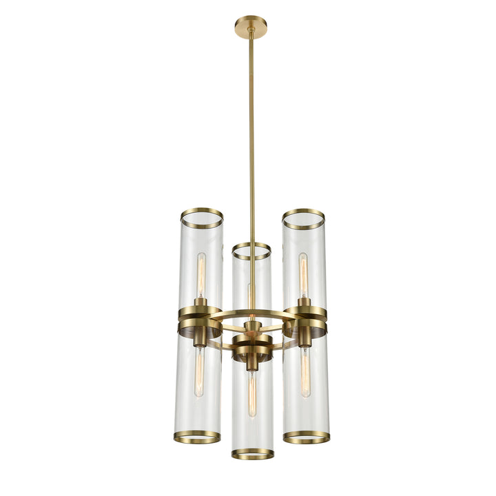 Alora revolve ii CH311633NBCG Chandelier Light - Clear Glass/Natural Brass