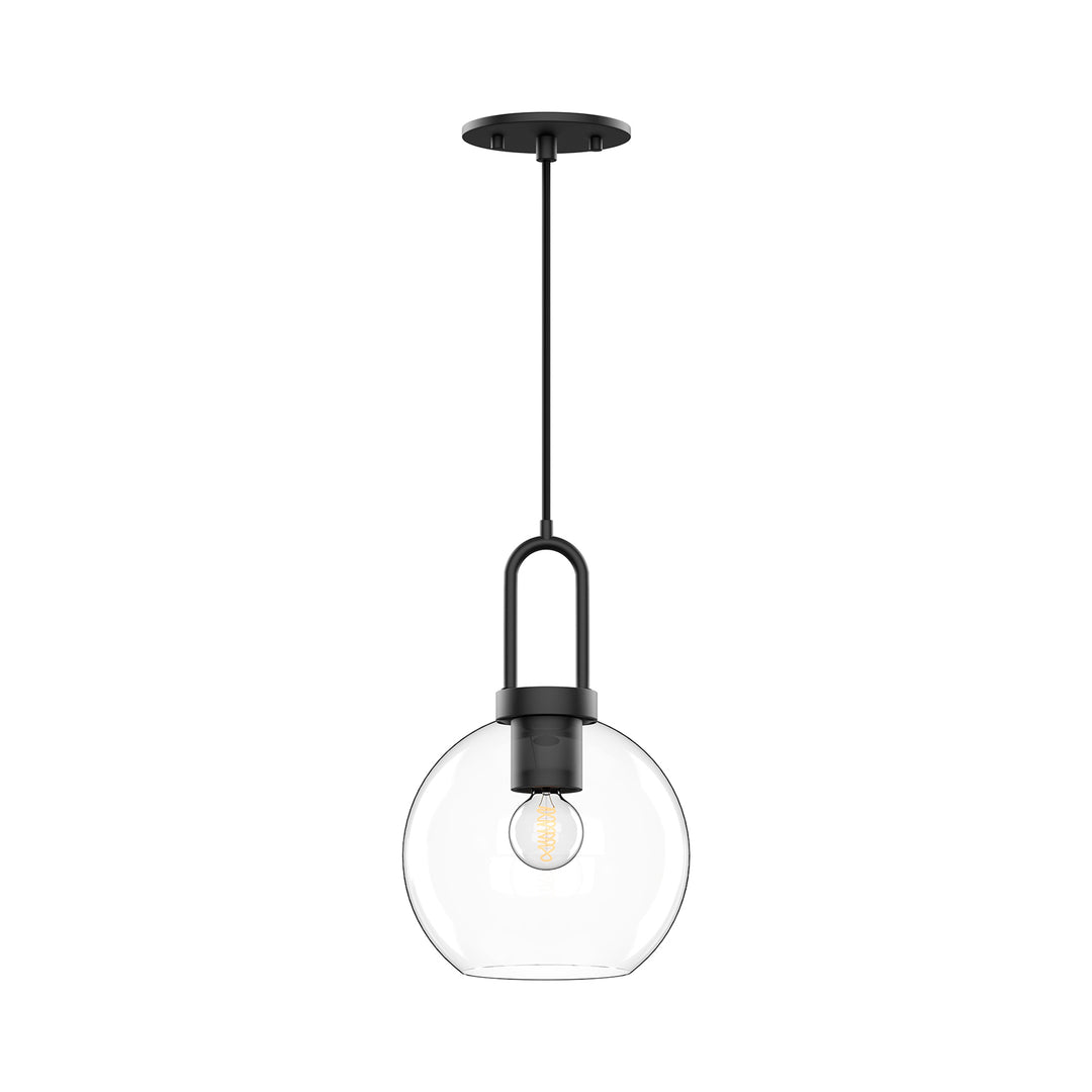 Alora Mood soji PD601608MBCL Pendant Light - Clear Glass/Matte Black