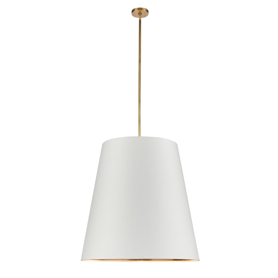 Alora calor PD311030VBWG Pendant Light - Vintage Brass/White Linen with Gold Parchment