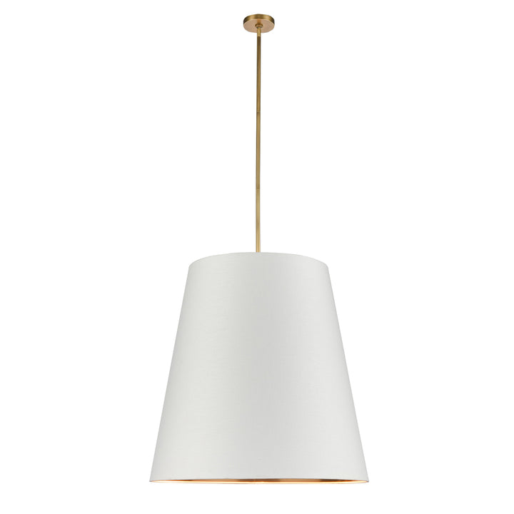 Alora calor PD311030VBWG Pendant Light - Vintage Brass/White Linen with Gold Parchment