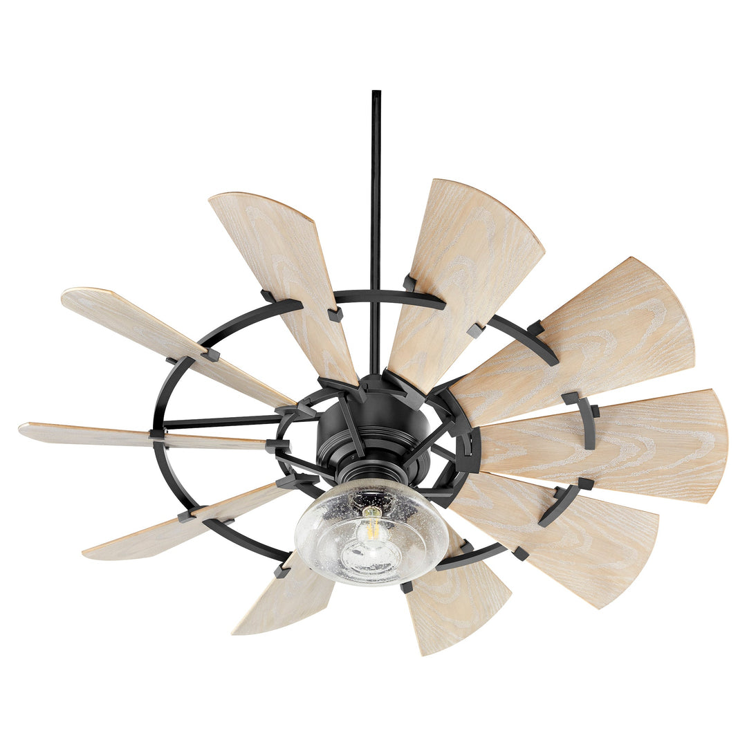 Quorum Windmill 195210-69 Ceiling Fan - Textured Black, Weathered Oak