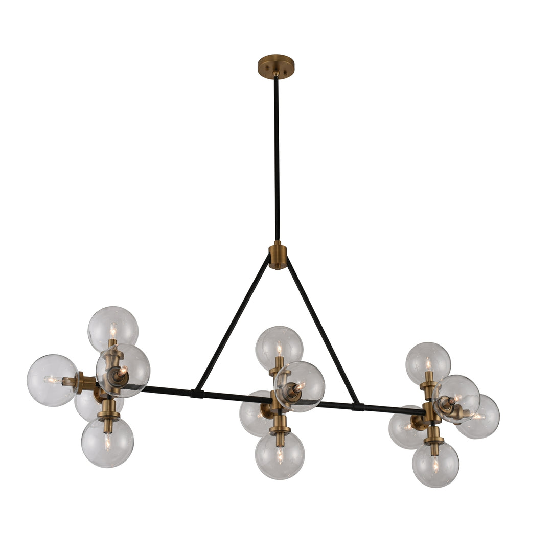 Kalco Cameo 315454BBB Pendant Light - Matte Black Finish with Brushed Pearlized Brass