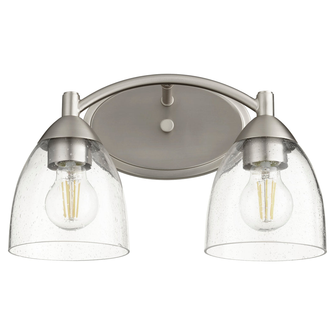Quorum Barkley 5069-2-265 Bath Vanity Light 14 in. wide - Satin Nickel W/ Clear/Seeded