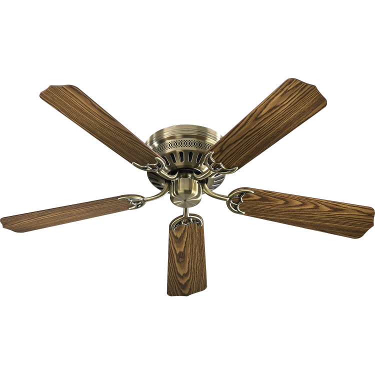 Quorum Custom Hugger 11525-4 Ceiling Fan - Antique Brass, Dark Oak/Medium Oak