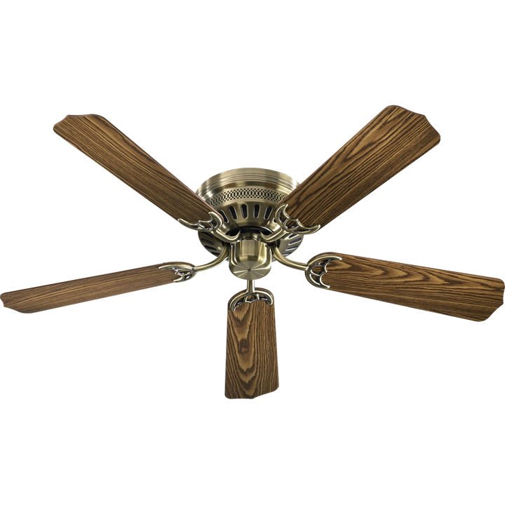 Quorum Custom Hugger 11525-4 Ceiling Fan - Antique Brass, Dark Oak/Medium Oak