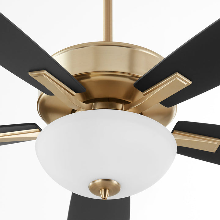 Quorum Ovation 4525-280 Ceiling Fan 52 in. - Aged Brass, Matte Black/Walnut