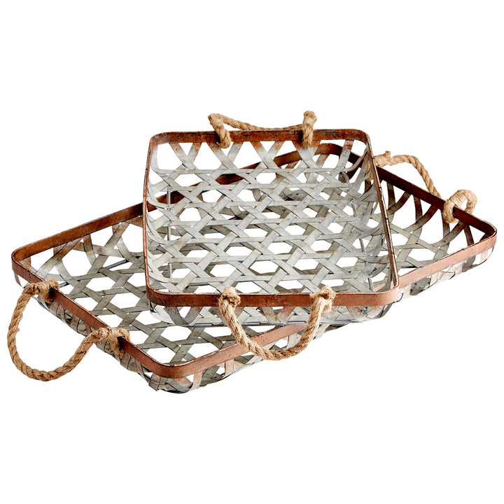Cyan 09850 Containers & Trays - Galvanized And Jute