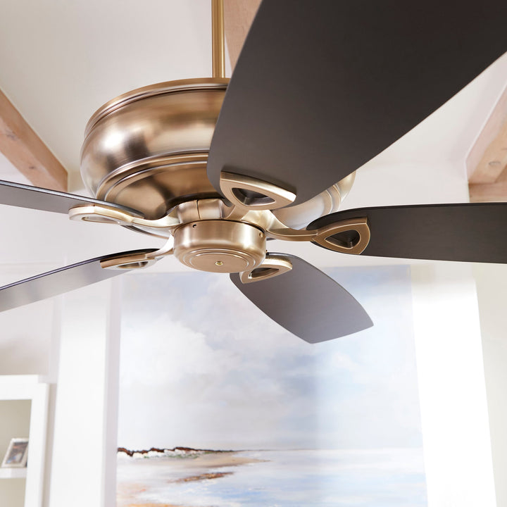 Quorum Alto 40625-80 Ceiling Fan 62 in. - Aged Brass, Matte Black/Walnut