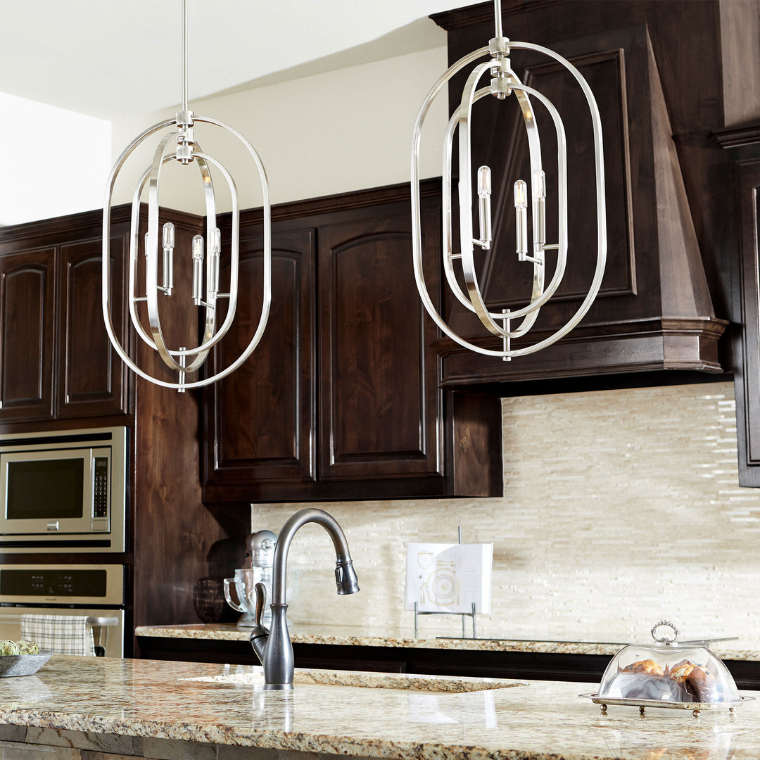 Quorum Oval Pendants 8610-4-65 Pendant Light - Satin Nickel