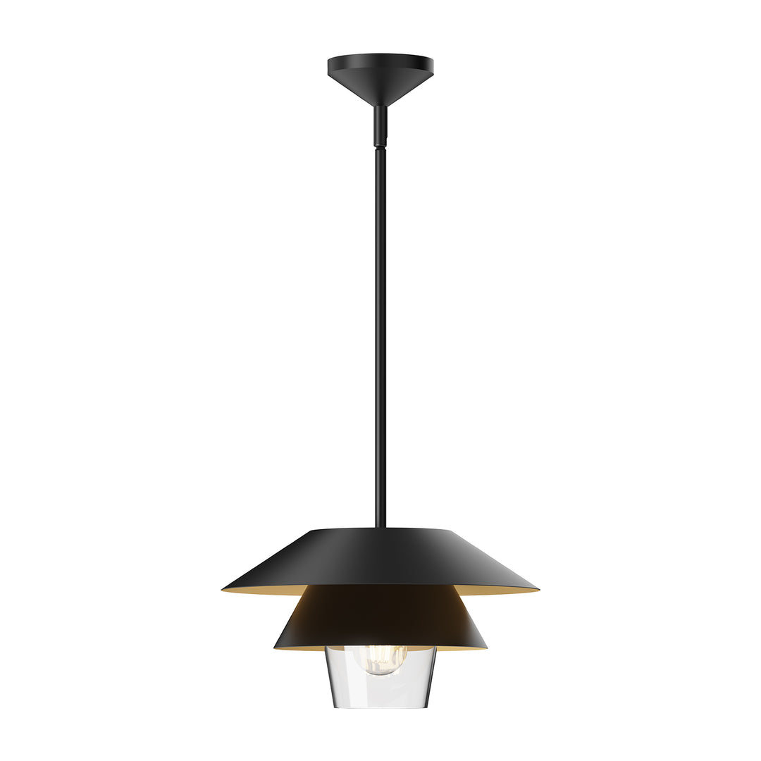 Alora Mood tetsu PD475113MBCL Pendant Light - Matte Black/Clear Glass